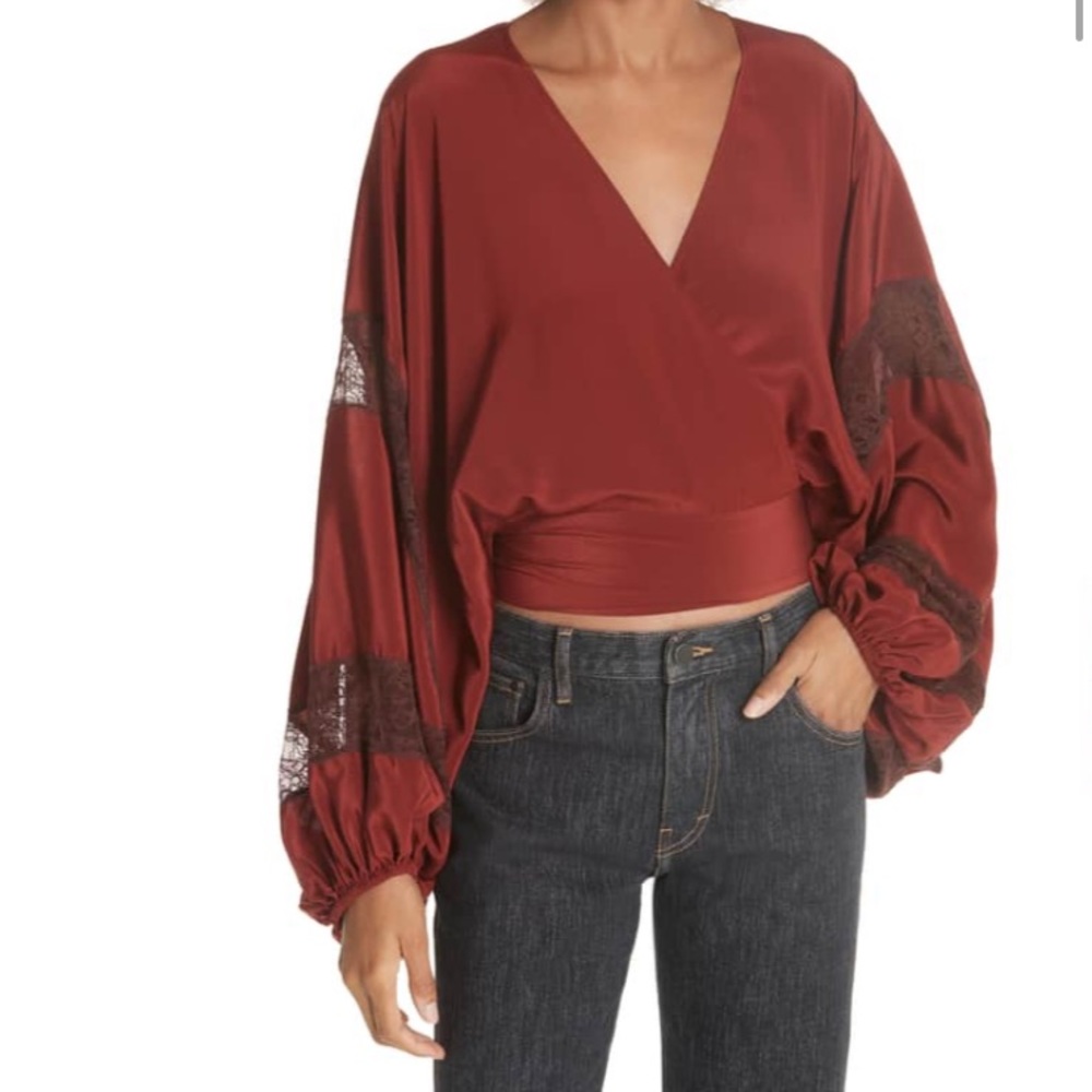 Elizabeth & James Talia Silk Wrap Top